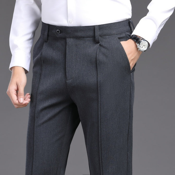 Herren elegante Anzughose mit schmalem Schnitt und seitlichen Taschen Aliams