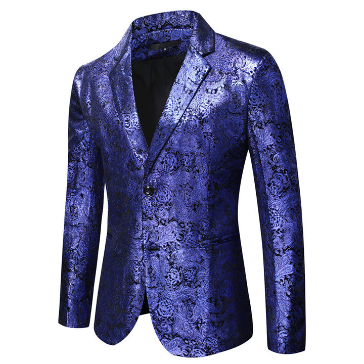 Herren eleganter Pailletten-Blazer mit modernem Leopardenmuster Aliams