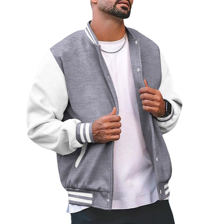 Herren sportliche Collegejacke mit traditionellem Schnitt und kontrastierenden Ärmeln Aliams
