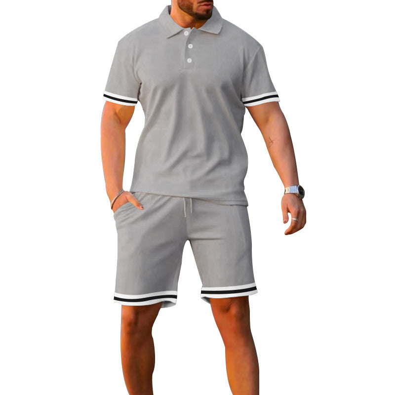 Herren sportliches Poloshirt mit Shorts-Set Aliams