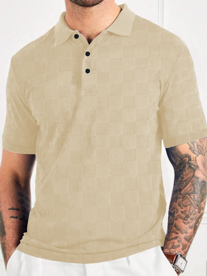 Herren Poloshirt mit strukturiertem Design und modischen Knöpfen Aliams