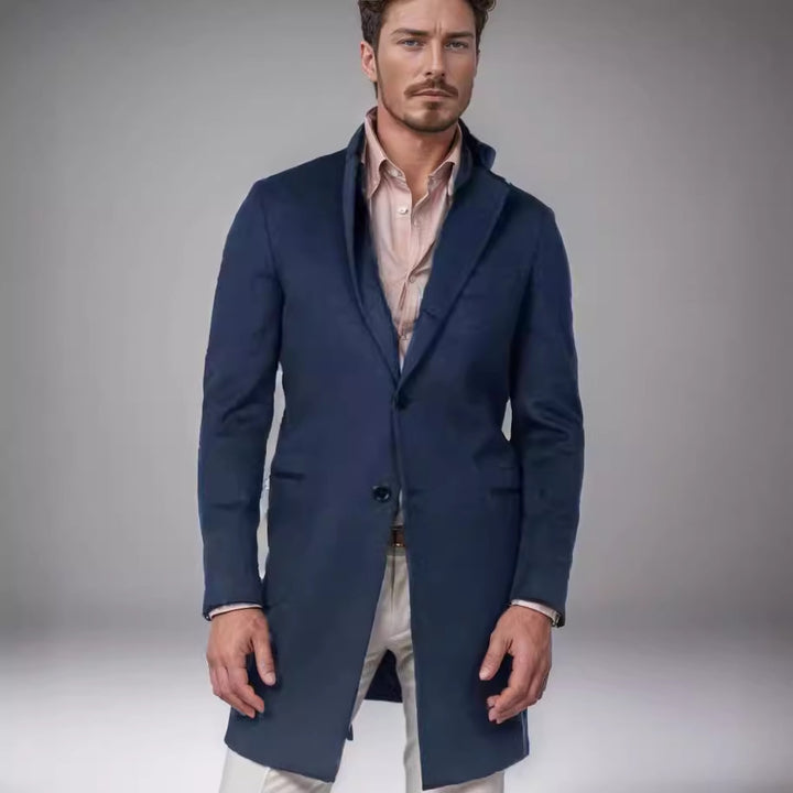 Herren eleganter Langmantel aus weichem Stoff Aliams