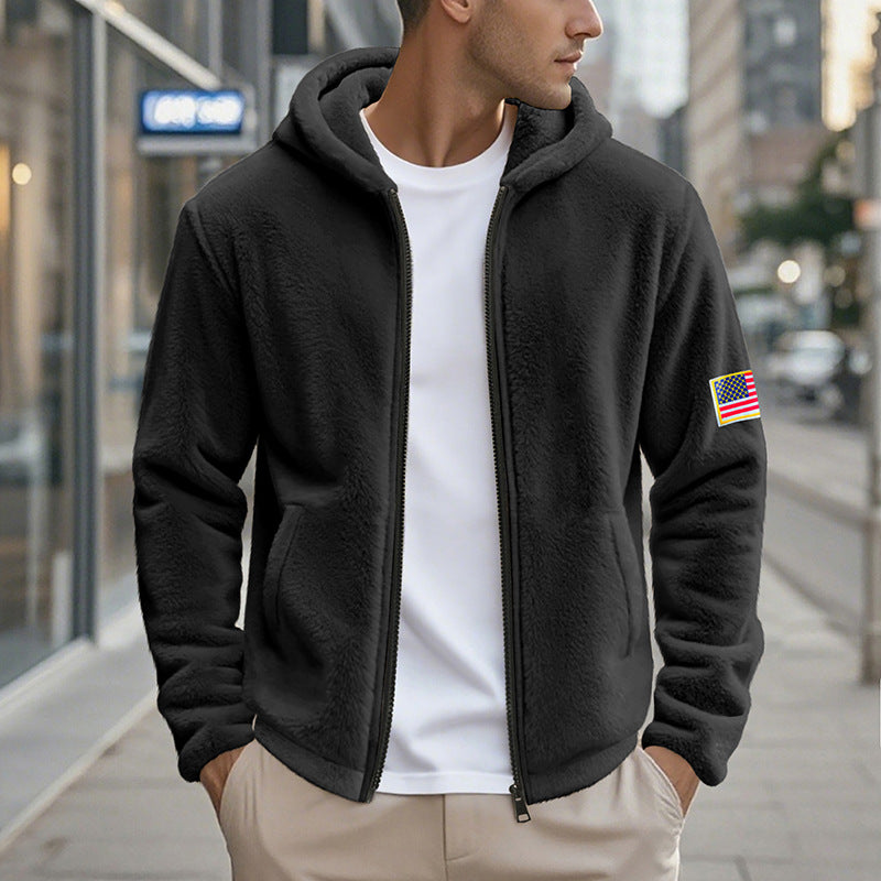 Herren gemütlicher Kapuzenpullover aus weichem Fleece mit bequemem Schnitt Aliams