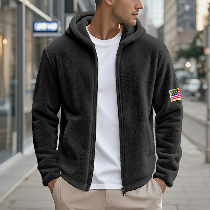 Herren gemütlicher Kapuzenpullover aus weichem Fleece mit bequemem Schnitt Aliams