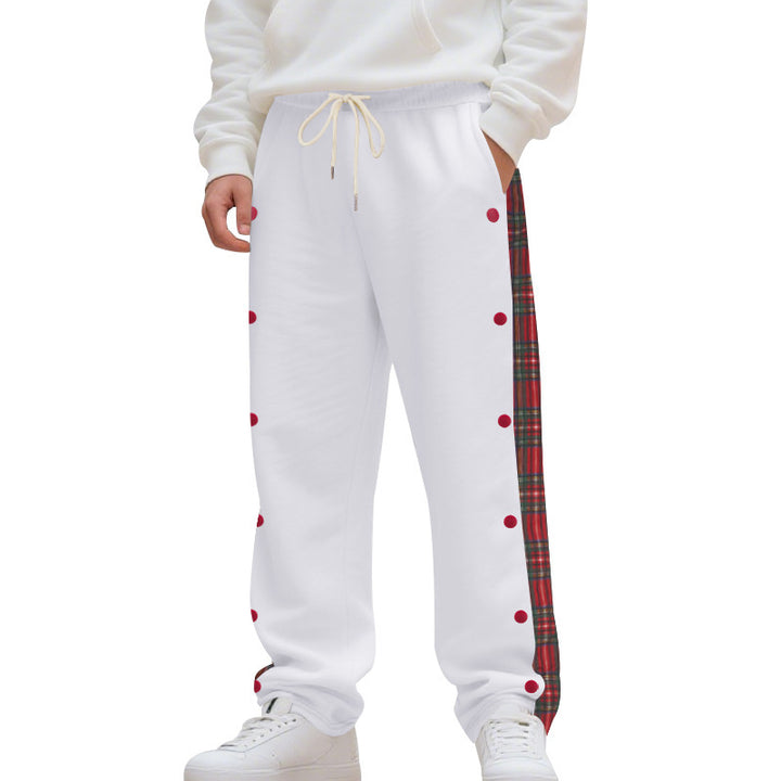 Herren entspannte Jogginghose mit kariertem Seitenstreifen Aliams