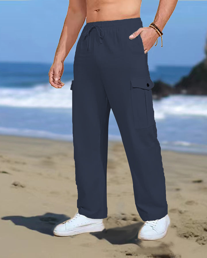 Herren Cargo-Hose mit praktischen Taschen und elastischem Bund Aliams