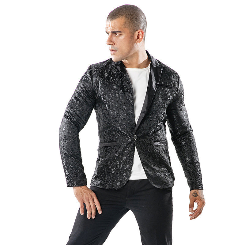 Herren eleganter Pailletten-Brokatblazer Aliams
