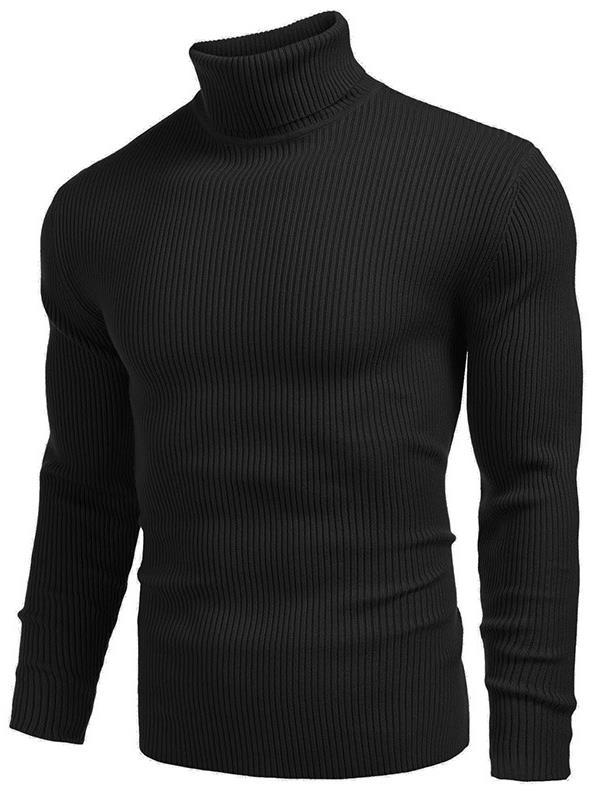 Herren Rollkragenpullover aus feinem Rippstrick Aliams