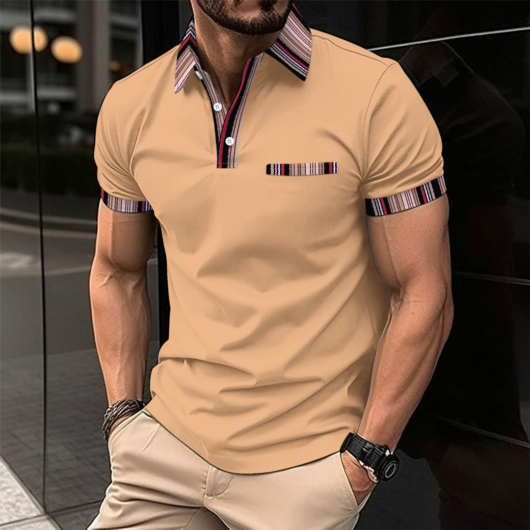 Herren elegantes Poloshirt mit strukturiertem Kragen und modischen Akzenten Aliams