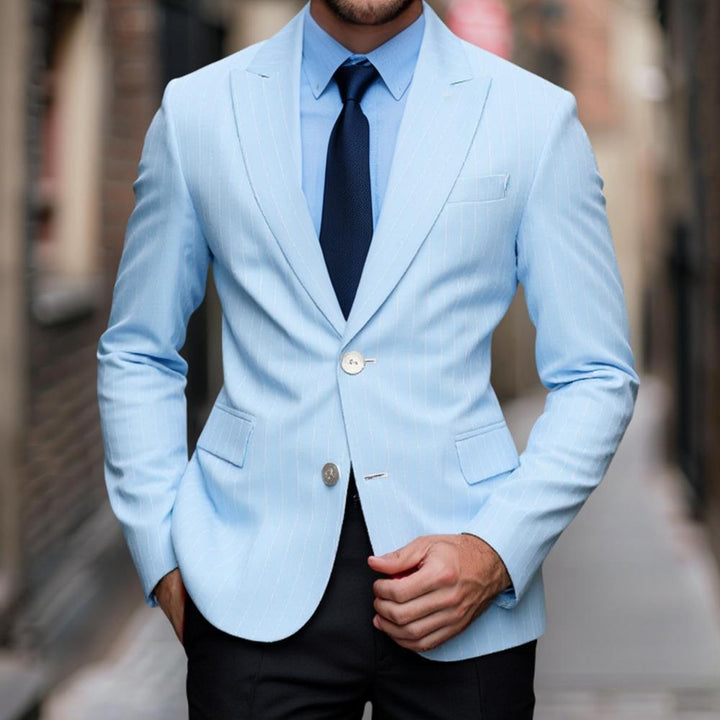 Herren Eleganter Streifenblazer mit modernem Schnitt und luxuriösen Details Aliams