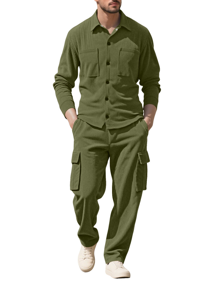 Herren Cargo-Set mit strukturierter Jacke und Hose Aliams