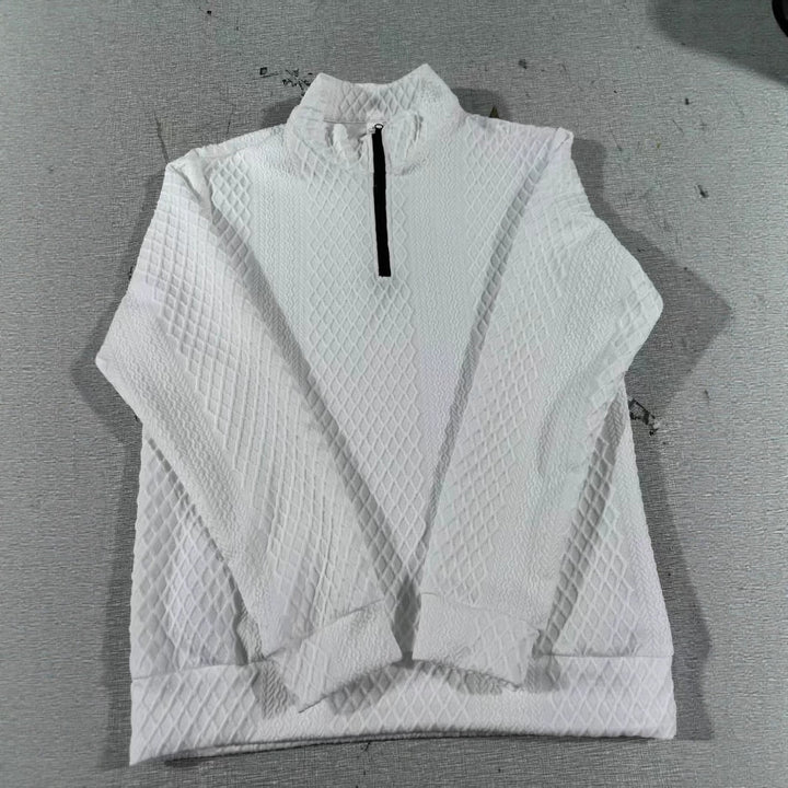 Herren Stehkragen Pullover mit Strukturmuster Aliams