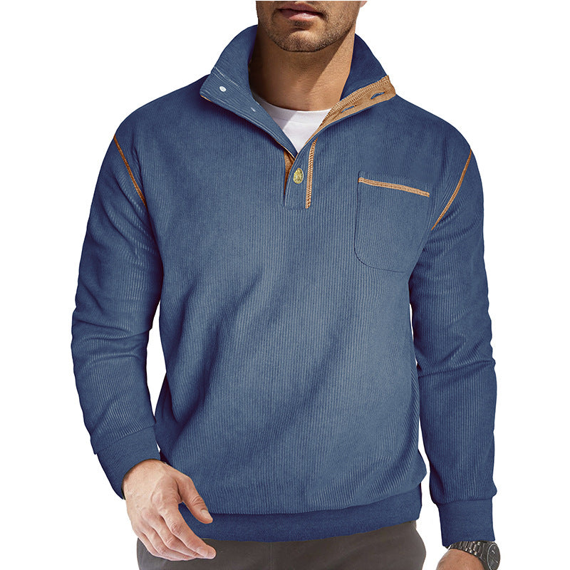 Herren Stepppullover mit modernem Kragen Aliams