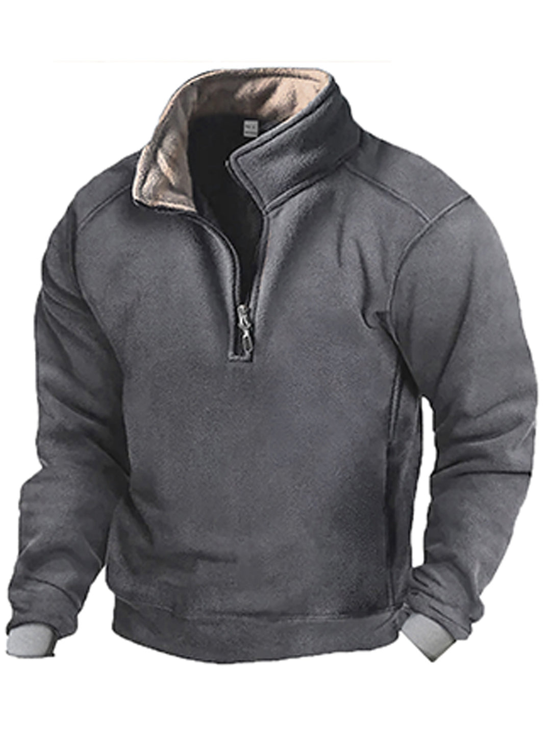 Herren Fleece Sweatshirt mit Stehkragen Aliams