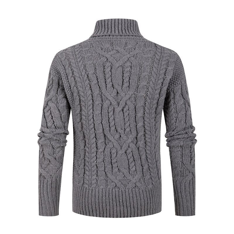 Herren Grobstrickpullover mit Schalkragen und raffinierten Zopfmuster Aliams