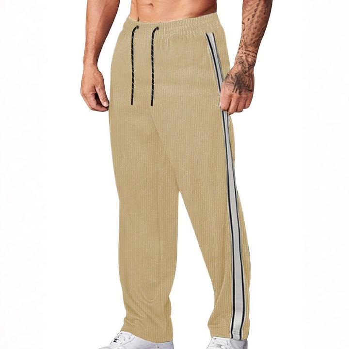 Herren Sportliche Freizeithose mit eleganten Längsstreifen und verstellbarem Bund Aliams