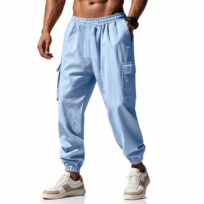 Herren Cargo-Jogginghose mit elastischem Bund und seitlichen Taschen Aliams