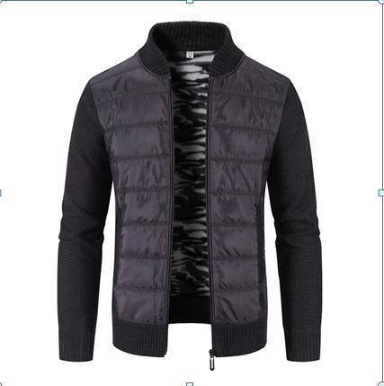 Herren Casual Übergangsjacke mit gestepptem Design und Strickdetails Aliams