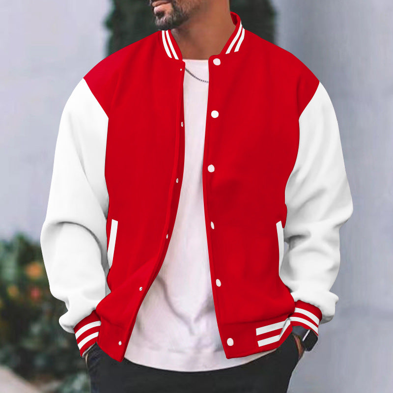 Herren sportliche Collegejacke mit bunten Ärmeln Aliams