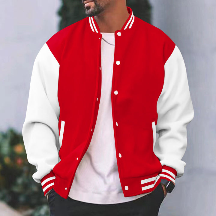 Herren sportliche Collegejacke mit bunten Ärmeln Aliams