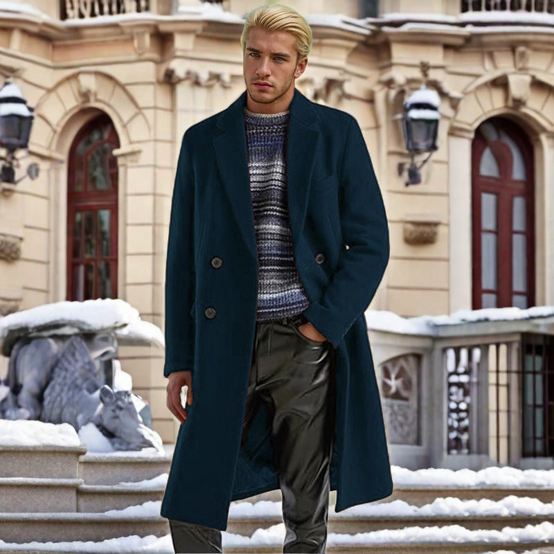 Herren eleganter doppelreihiger Wollmantel Aliams