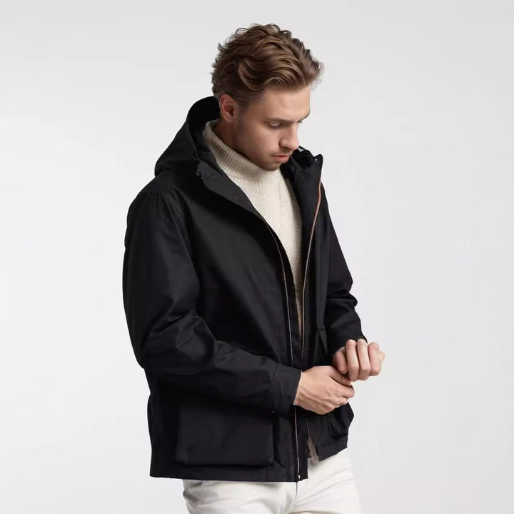Herren wasserdichte Outdoormantel mit abnehmbarer Kapuze Aliams