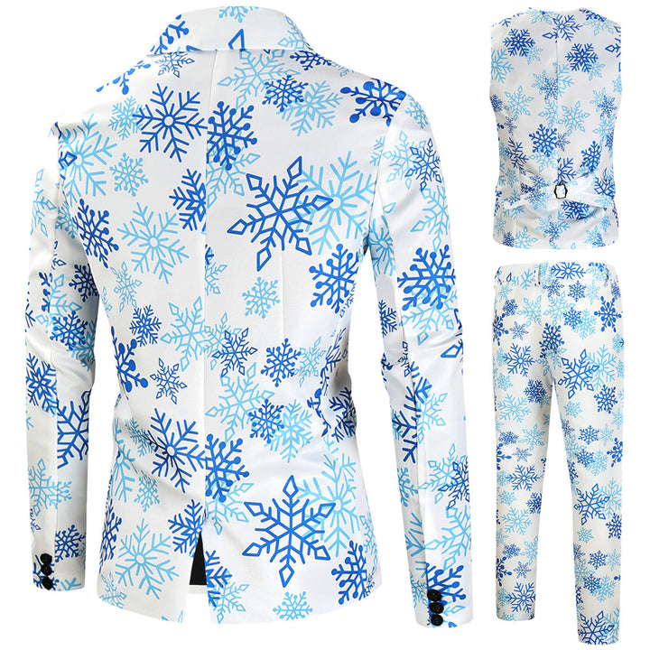 Herren elegantes Anzug-Set mit kreativem Schneeflocken-Muster Aliams