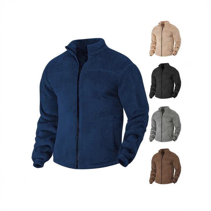 Herren Fleece-Jacke mit hohem Kragen und weichem Innenfutter Aliams