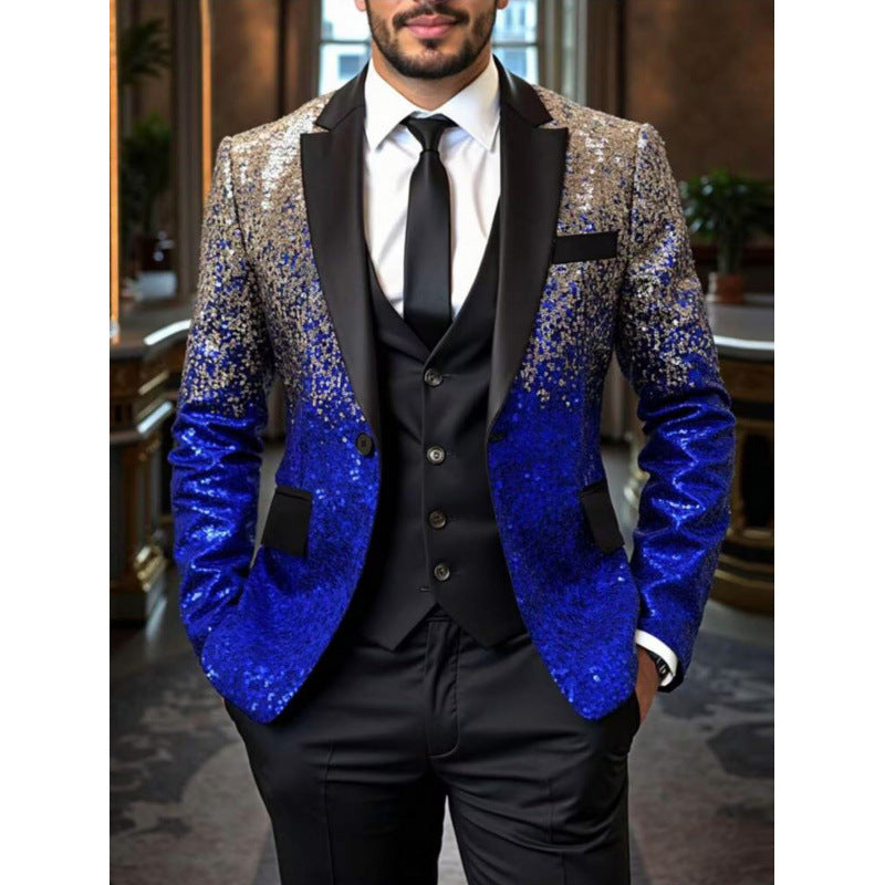 Herren Glamouröser Pailletten-Smokingblazer Aliams 1761380182
