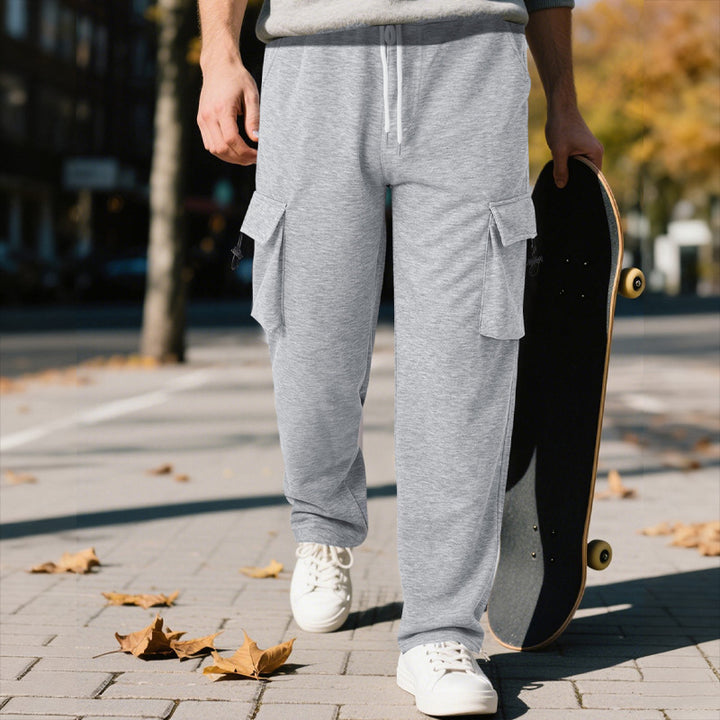 Herren bequeme Cargo-Jogginghose mit praktischen Seitentaschen Aliams