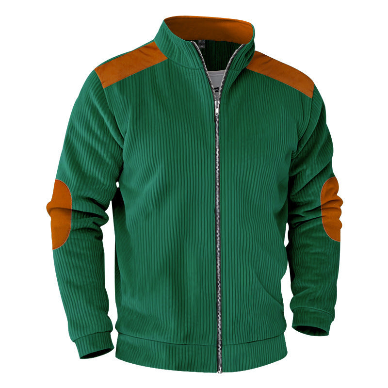 Herren sportliche Jacke mit strukturierten Ärmeln und Stehkragen Aliams