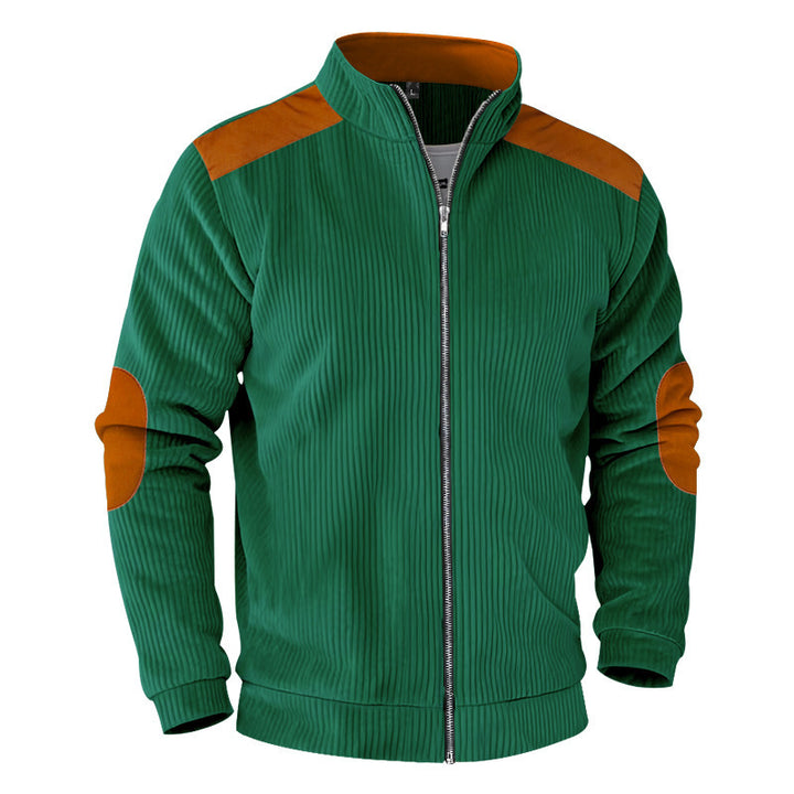 Herren sportliche Jacke mit strukturierten Ärmeln und Stehkragen Aliams