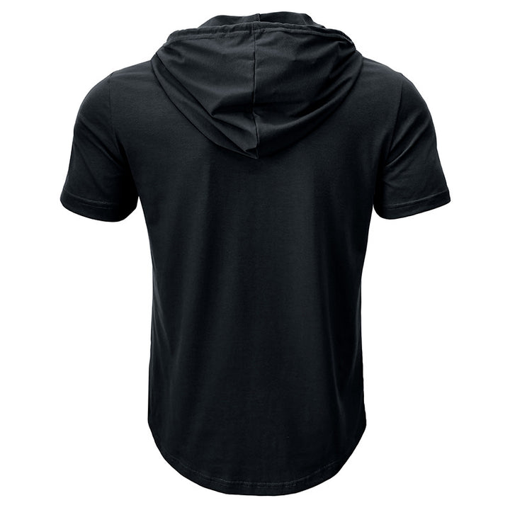 Herren Kurzarm-Hoodie mit Knopfleiste Aliams