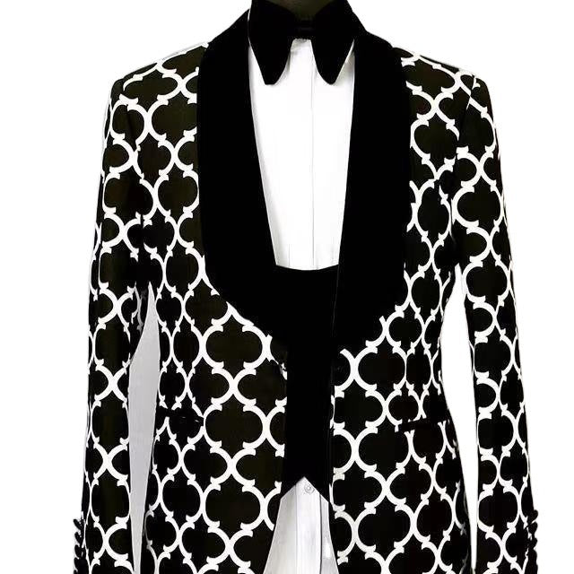 Herren eleganter Designer-Sakko mit auffälligem Muster Aliams