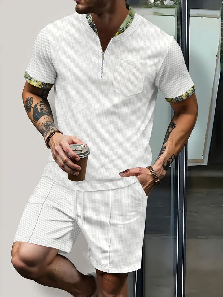 Herren Sportliches Kurzarm-Set mit Schulterdetails Aliams