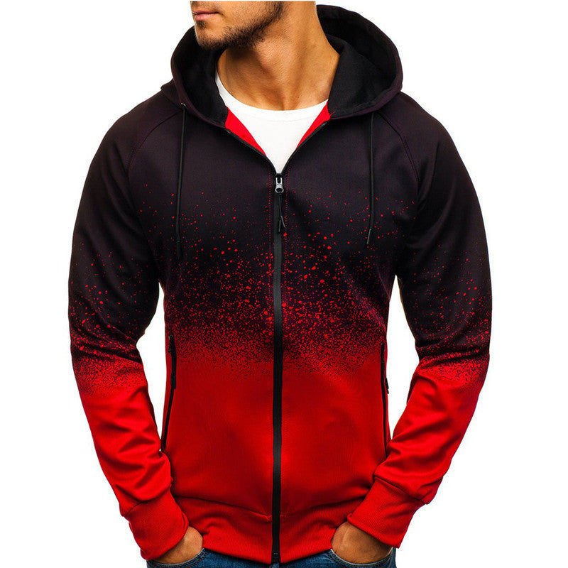 Herren sportlicher Kapuzenpullover mit grafischem Design und innovativem Reißverschluss Aliams
