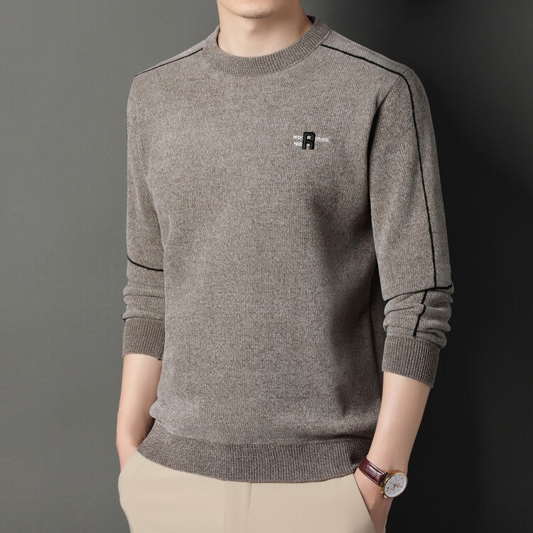 Herren hochwertige, atmungsaktive Strickpullover mit Rundhalsausschnitt Aliams