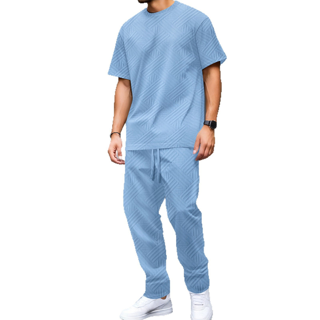 Herren sportliches Freizeitset mit atmungsaktivem Material und dezentem Strukturmuster Aliams