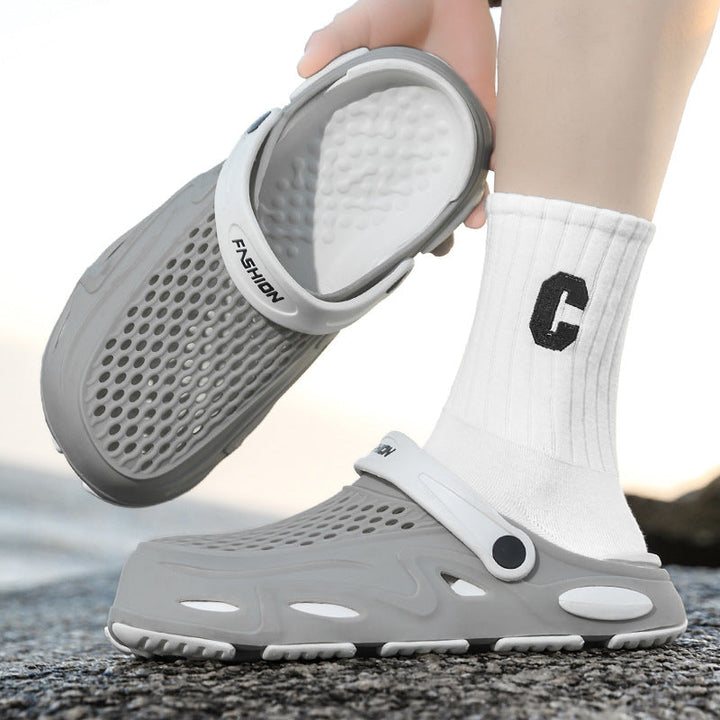 Herren Atmungsaktive Clogs mit Verstellbarem Riemen Aliams