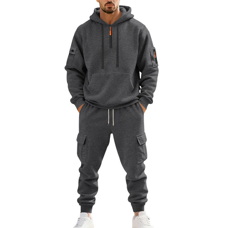 Herren komfortables Hoodie- und Cargo-Set Aliams