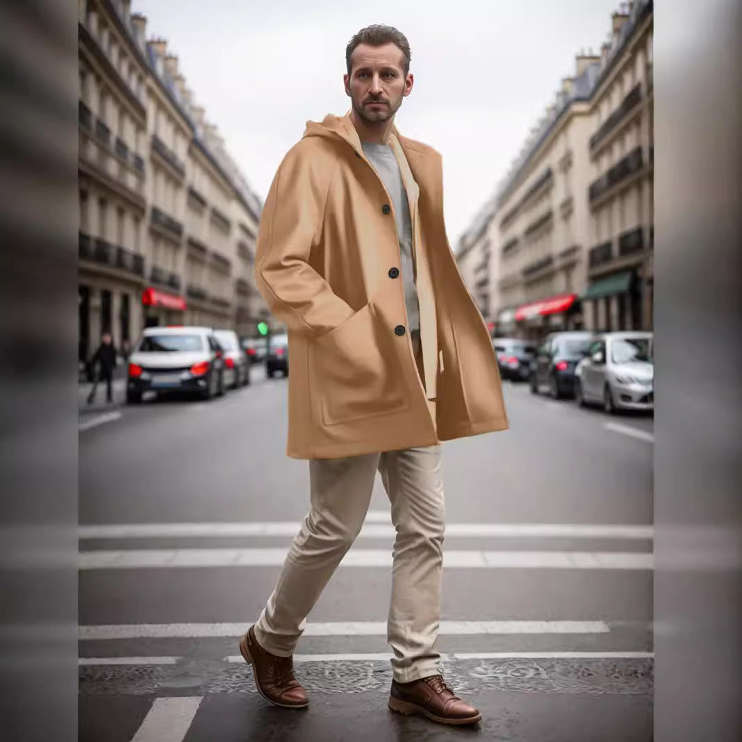 Herren praktische und elegante Kapuzenjacke aus weichem Material Aliams