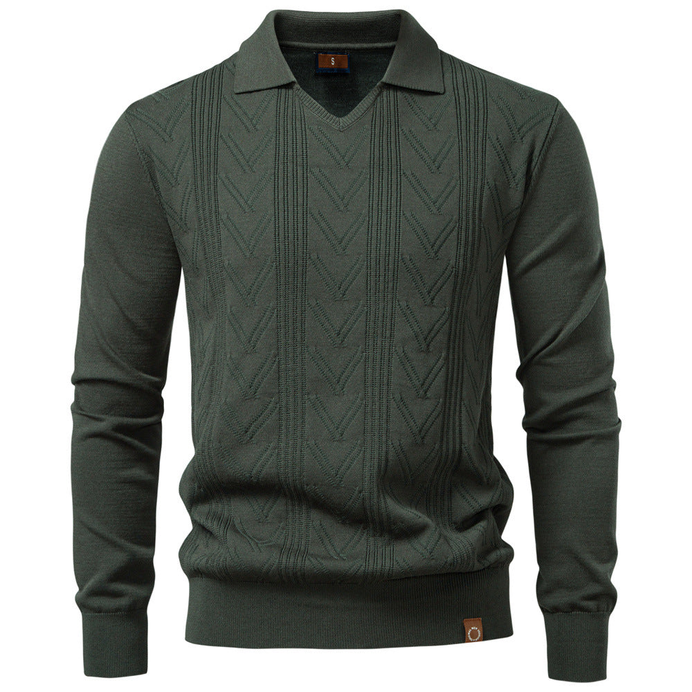 Herren Pullover mit V-Ausschnitt und strukturiertem Design Aliams