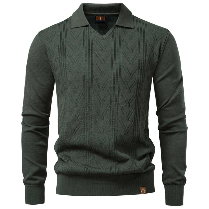 Herren Pullover mit V-Ausschnitt und strukturiertem Design Aliams