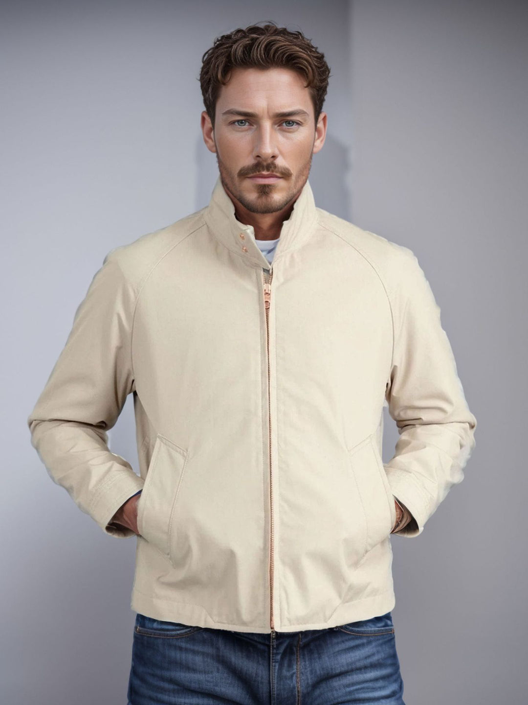 Herren sportliche Utility-Jacke mit wärmendem Innenfutter und stylischem Kragen Aliams