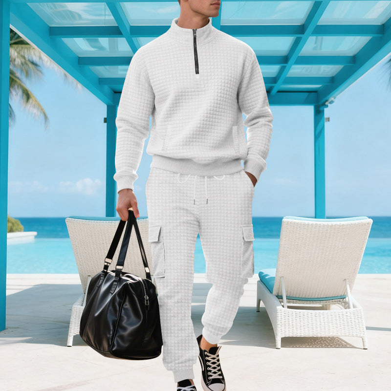 Herren Sportliches Ensemble mit Stehkragen und praktischen Cargotaschen Aliams