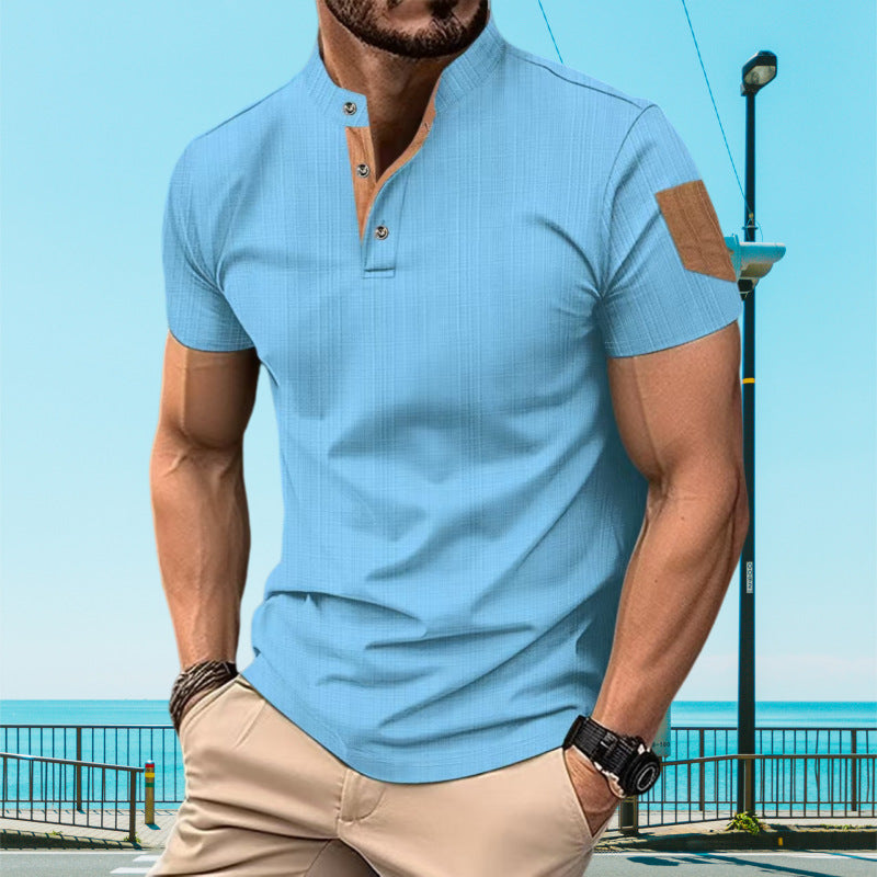 Herren Kurzarm Poloshirt mit Knopfleiste Aliams