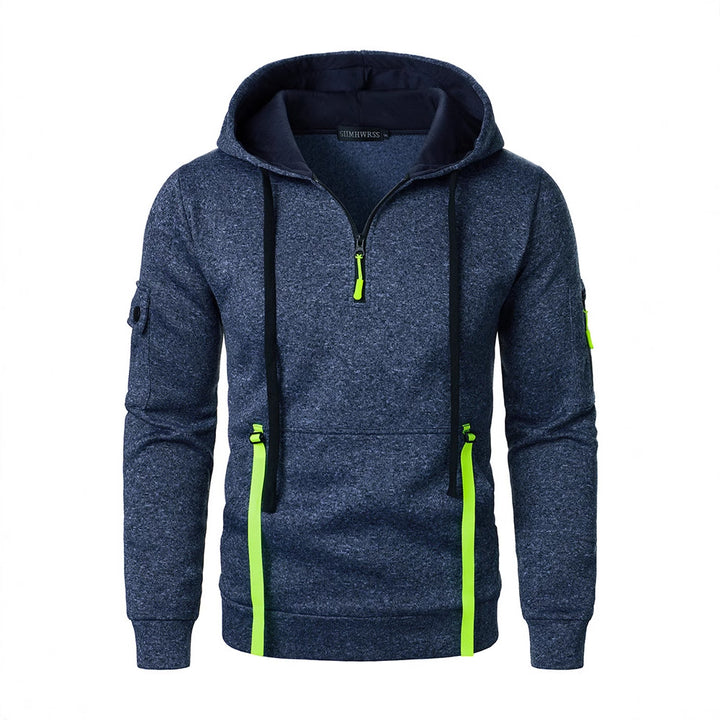 Herren sportlicher Hoodie mit atmungsaktiven Einsätzen und praktischen Reißverschlusstaschen Aliams
