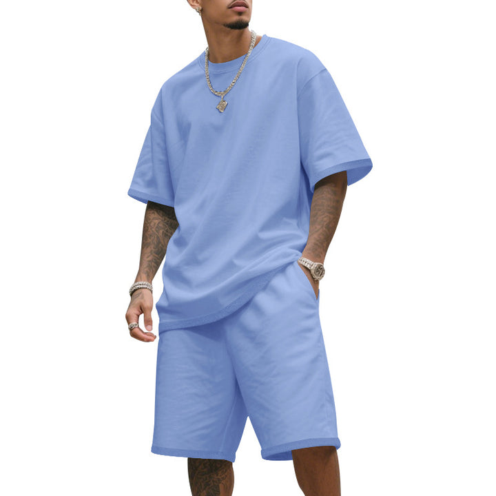 Herren Freizeit-T-Shirt und Shorts-Set aus atmungsaktivem Material Aliams