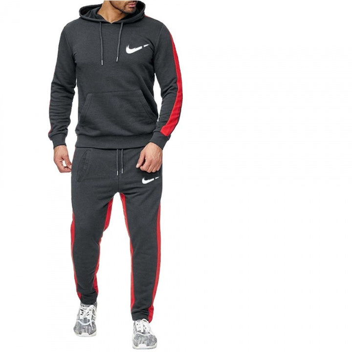 Herren Sportliches Hoodie- und Jogginganzug-Set mit Kontraststreifen Aliams