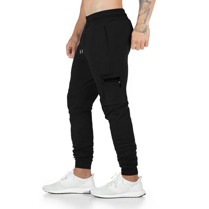Herren Sportliche Cargo-Hose mit seitlichen Reißverschlusstaschen und elastischem Bund Aliams